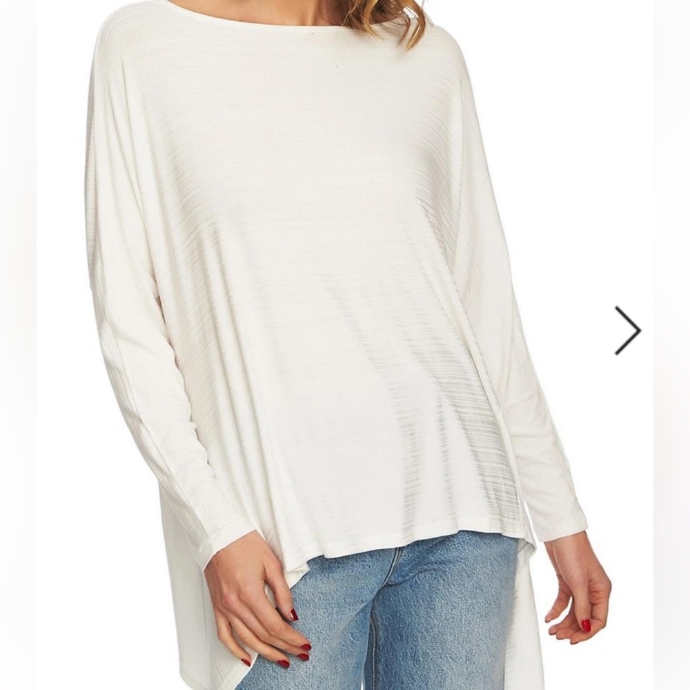 1. State Ivory knot back high/low loose fitting top - size M - Picture 1 of 6